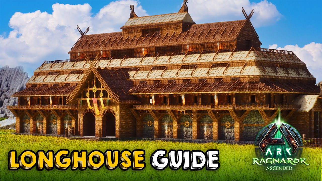 HUGE All-in-One Viking Longhouse | Building Tutorial | ARK: Ragnarok Ascended