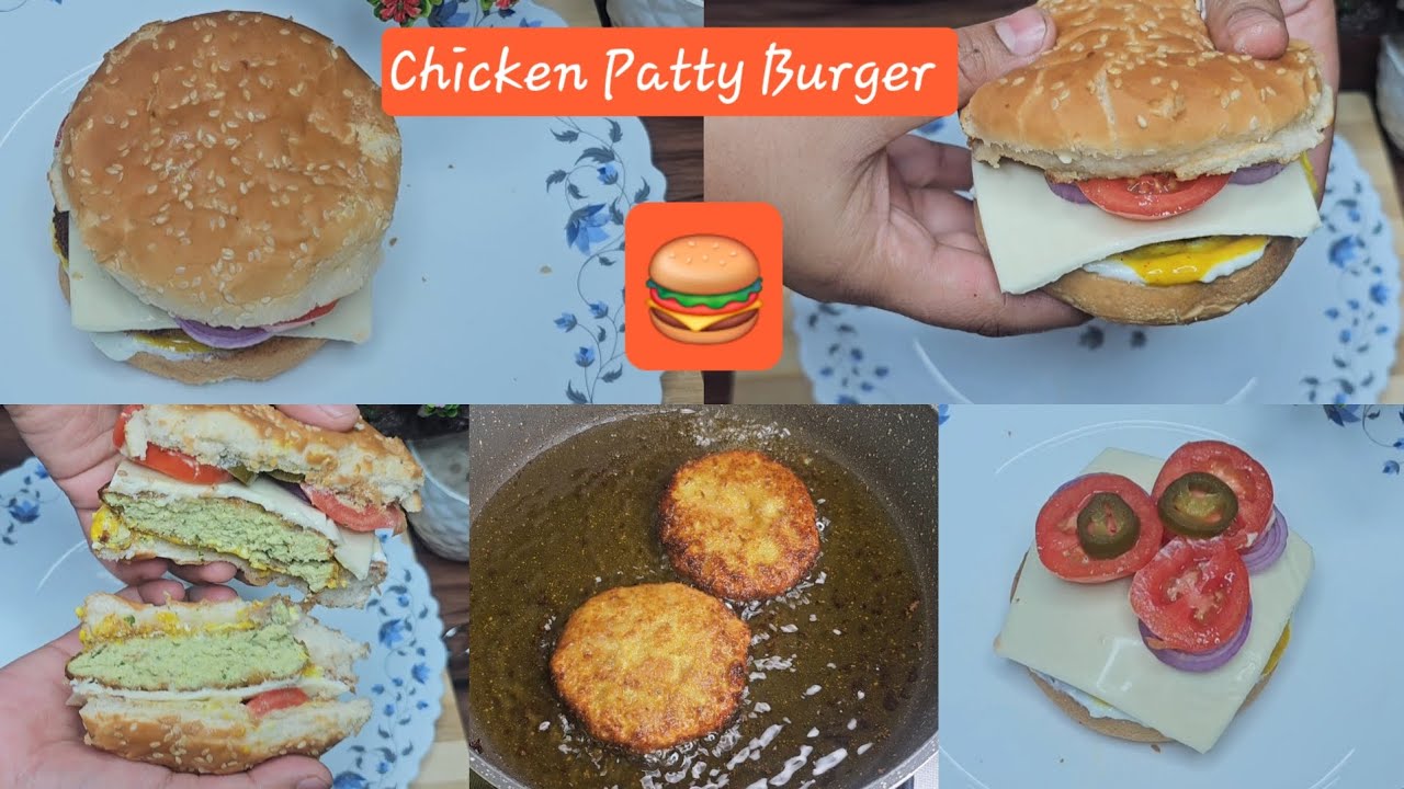 Chicken Patty Burger at Home | Step-by-Step Recipe for Perfect Crispy Burger 🍔😋 