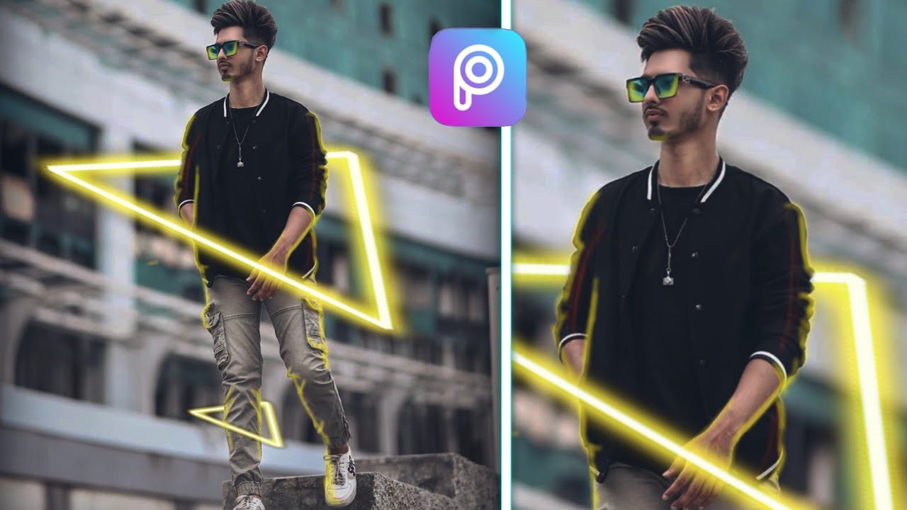 Picsart Neon Effect Editing | Neon glowing triangle | Picsart Editing Newstyle 2020