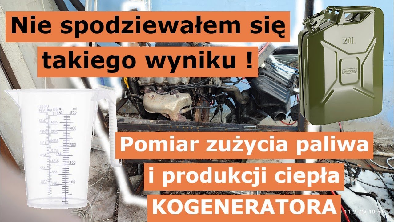 Kogeneracja 013: Nie spodziewałem się! Test zużycia paliwa i produkcji ciepła bez obciążenia.
