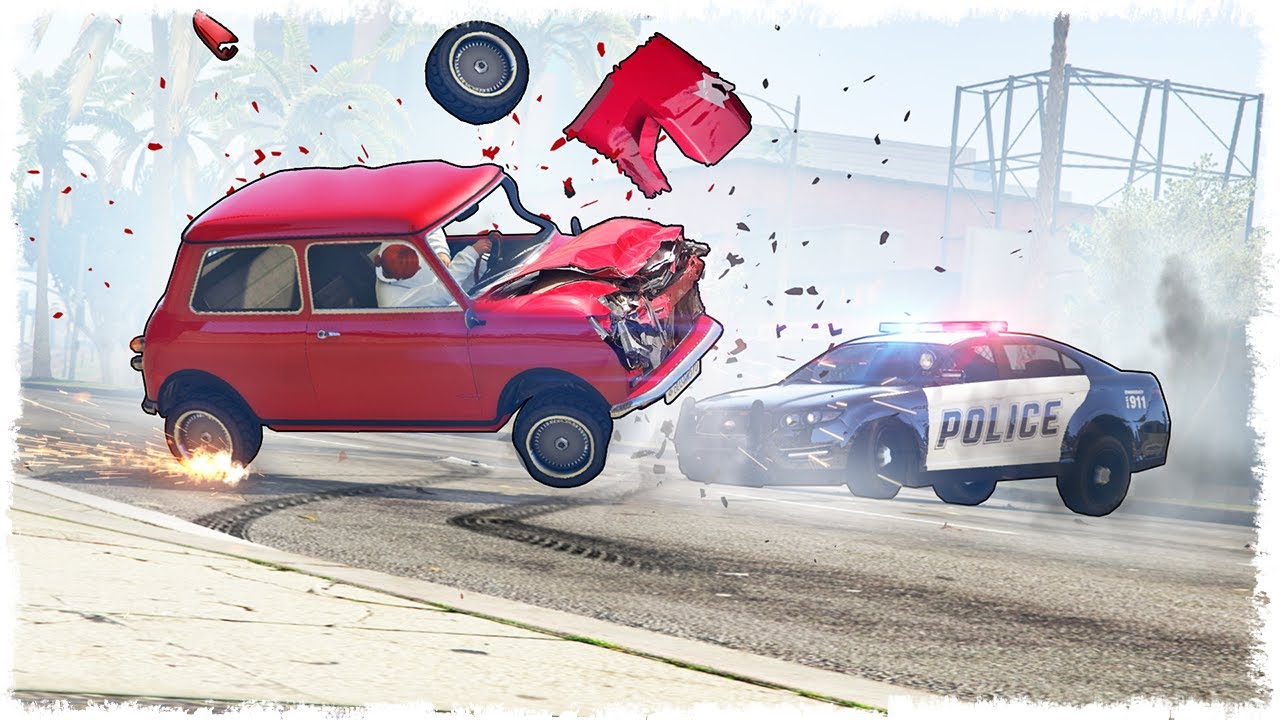 БЕЗУМНОЕ ДТП С ПОЛИЦИЕЙ!!! КОШКИ vs МЫШКИ В GTA ONLINE!!!