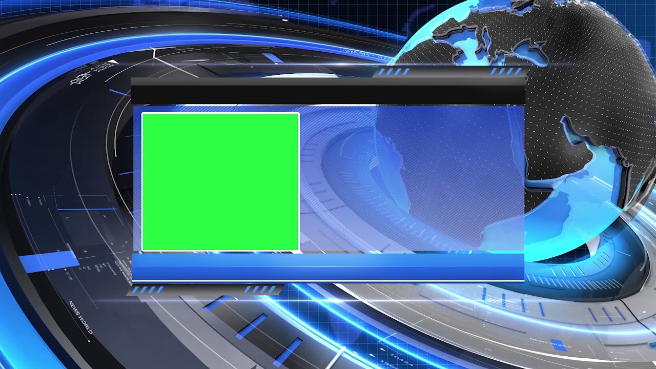 Blue Globe Info Plate with Green Screen - iforEdits (Free source of Graphics and Design)