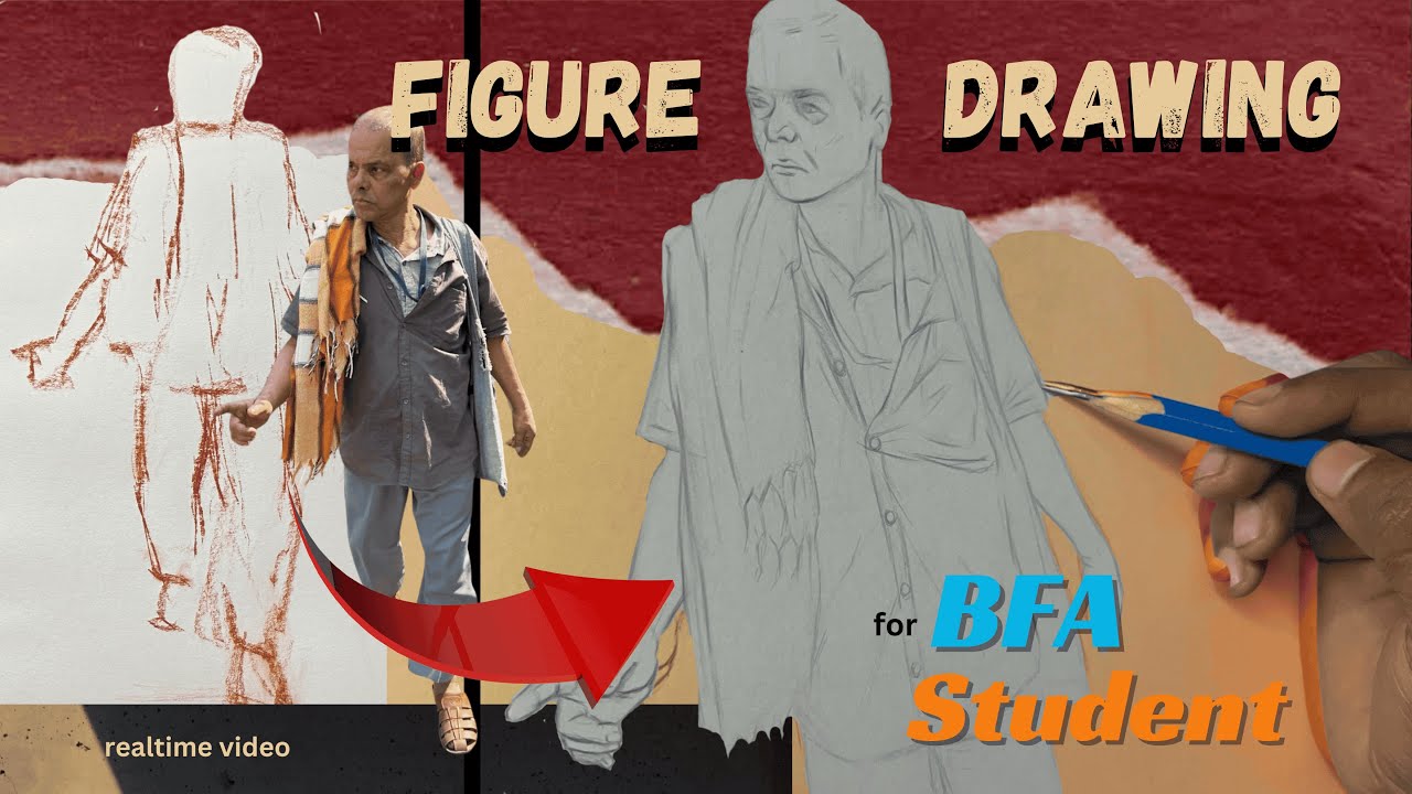 figure drawing for BFA entrance exam | Basic block | realtime video step by step | Surajit Art Work