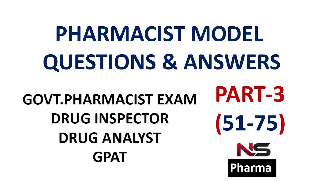 PHARMACIST MODEL QUESTION PAPER | NEW