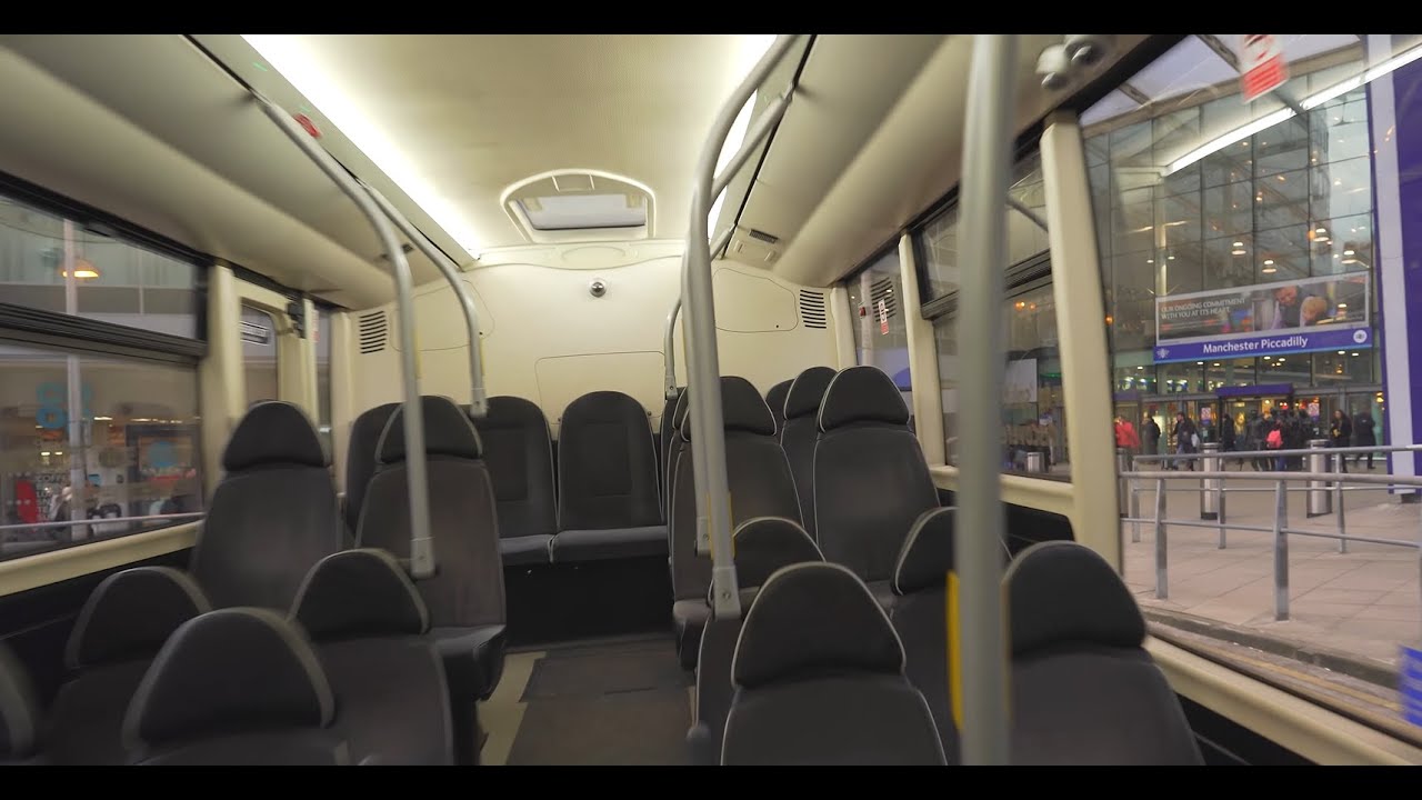 United Kingdom, Manchester, electric bus 2 free ride around the city ( 1 of 2 )