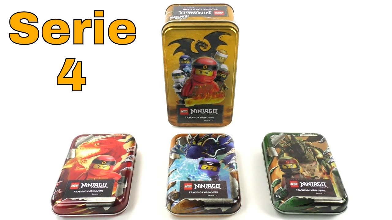 Alle 4 Tin Boxen vom LEGO Ninjago Trading Card Game Serie 4
