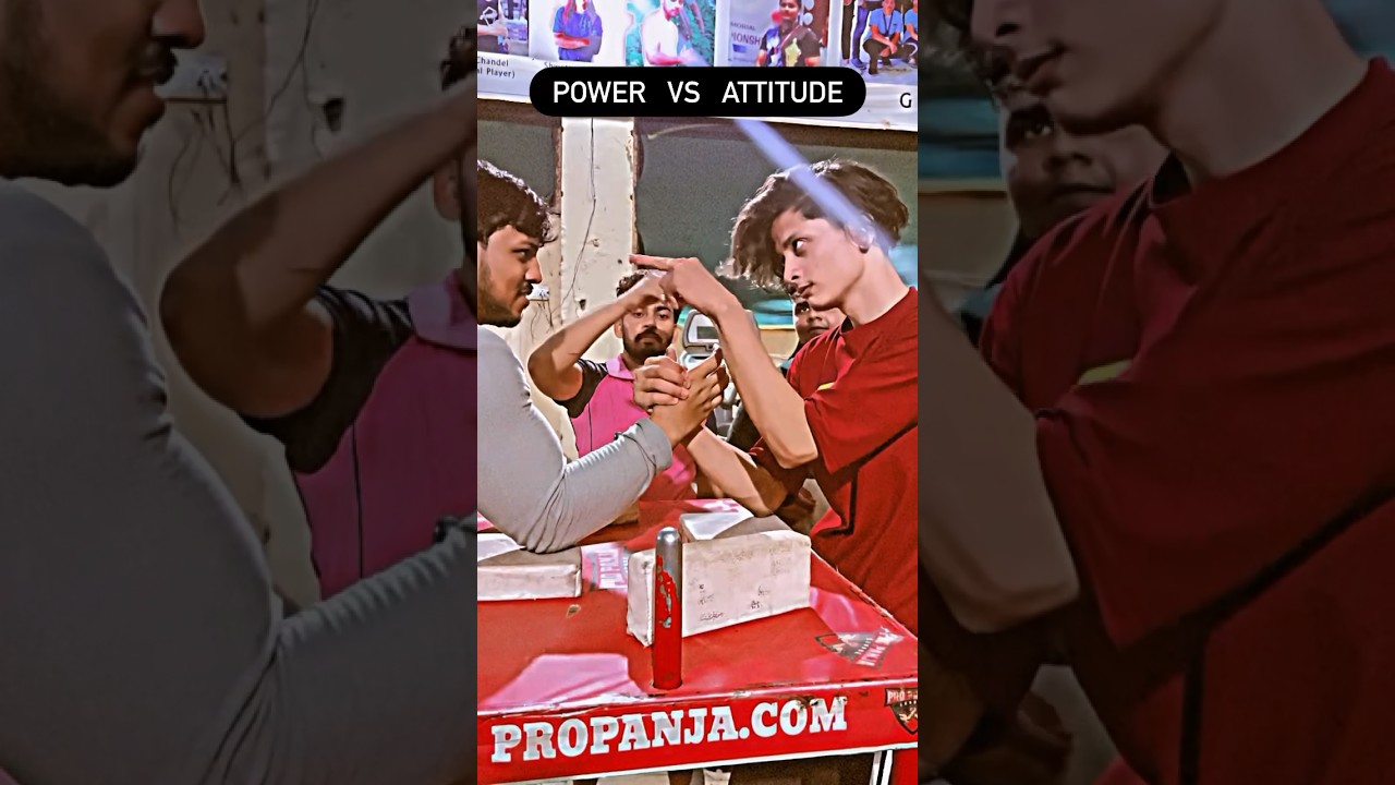 !! Power 🔥 V/S Attitude 😱 !! Arm wrestling 👏@DRAFTXXX #armwrestler #india #fitness