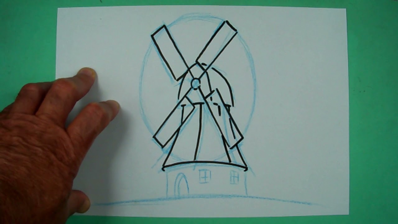 Wie zeichnet man eine Windmühle? Zeichnen nicht nur für Kinder.