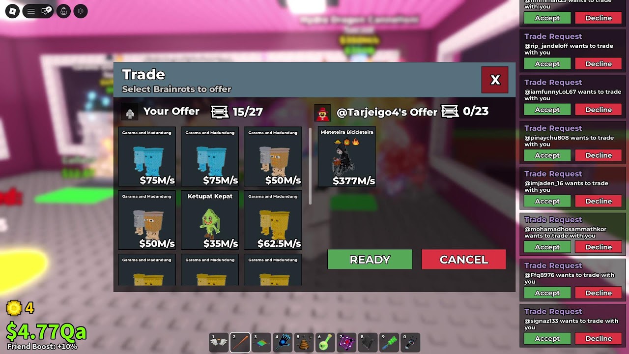 trading in steal a brainrot#roblox#live#sab