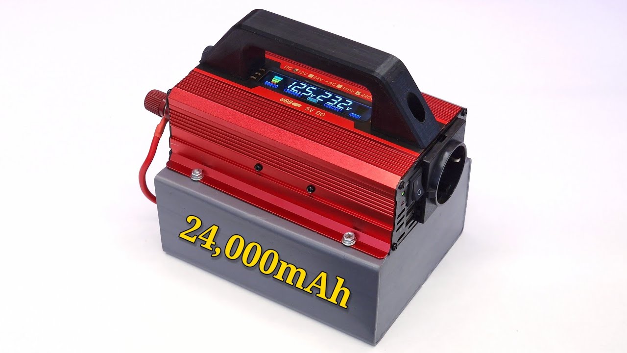 DIY 24000mAh 400W Portable Inverter (12V - 220V) 18650 3S 12P LiIon Battery Pack