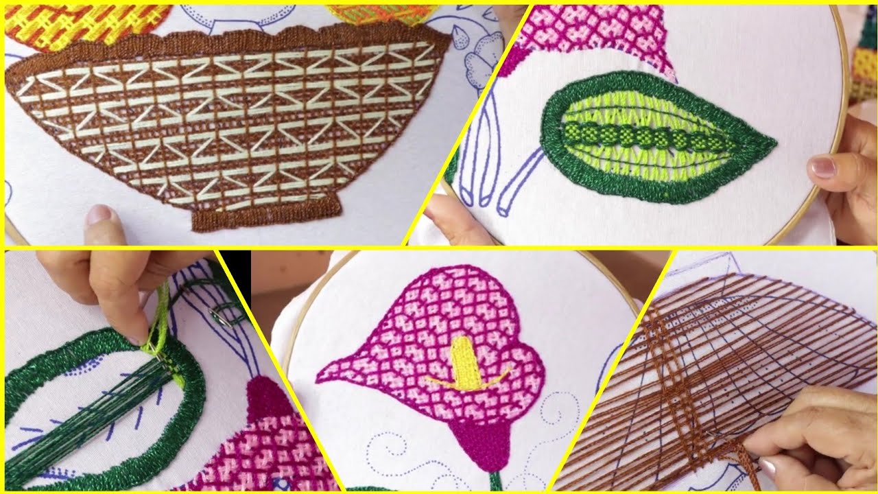 BORDADO FANTASÍA PUNTADAS FÁCILES Y RÁPIDAS Hand embroidery #32 | EASY EMBROIDERY @BORDADOS FACILES
