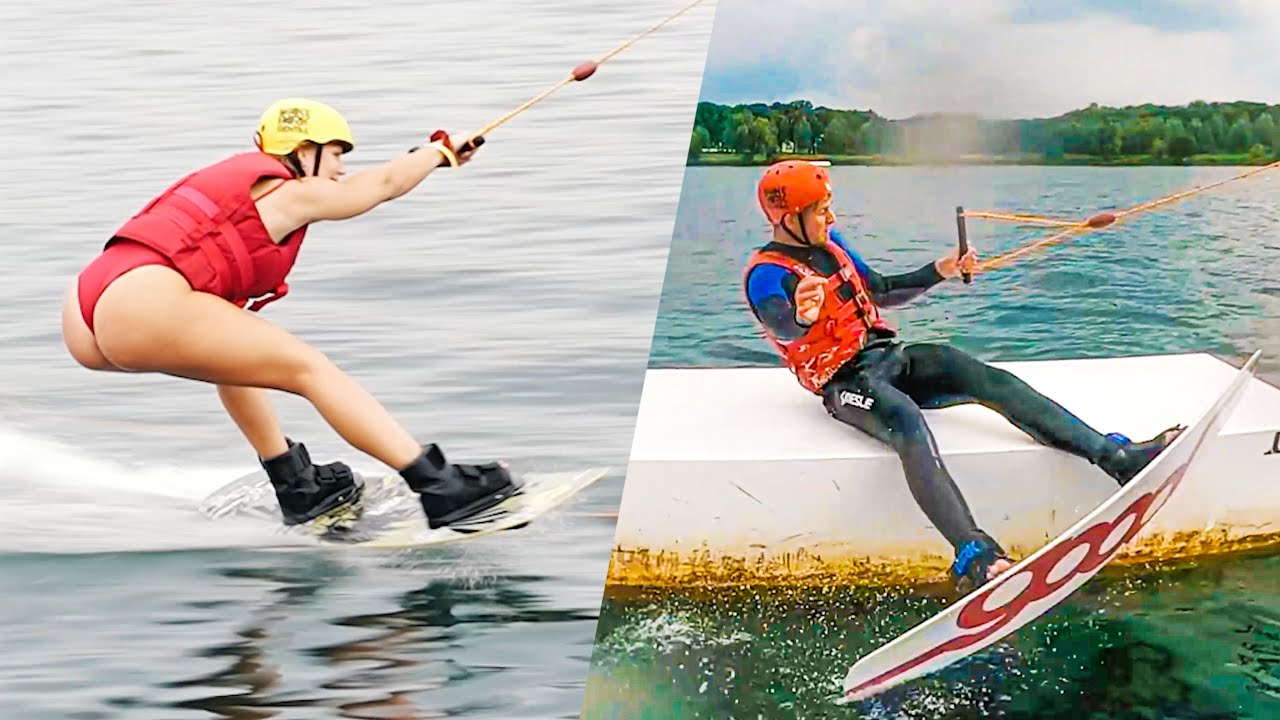 Marijns eerste keer wakeboarden 😂 & ik viel op de ramp! | #626
