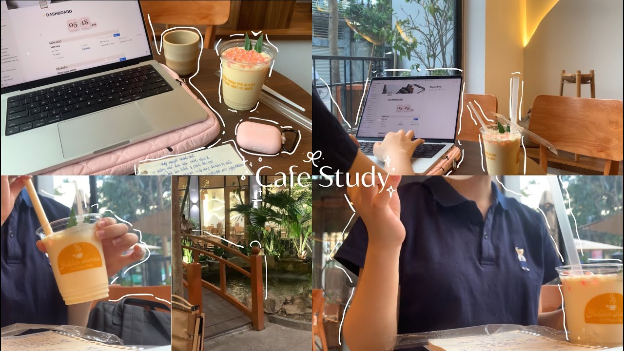 Cafe Study Vlog| Học b&agrave;i ở qu&aacute;n cafe vắng người🌿☕️