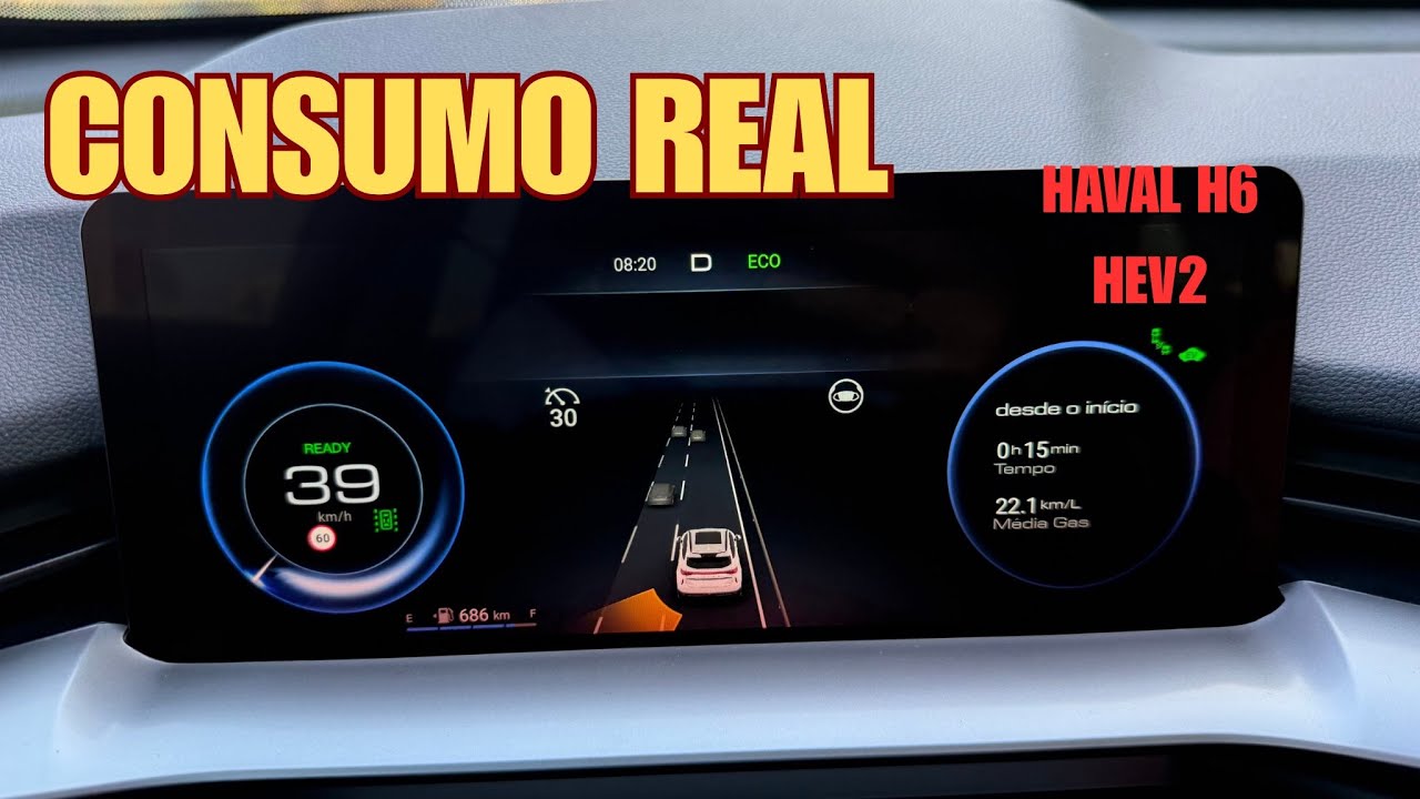 Consumo real do Haval H6 HEV2 e mostrando o piloto automático adaptativo 