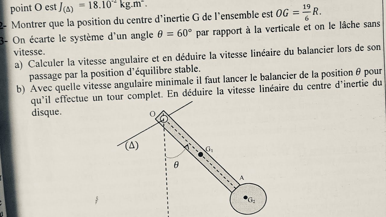 MOUVEMENT DE ROTATION 1ère S: déterminer la position du centre d'inertie d'un ensemble de solide?