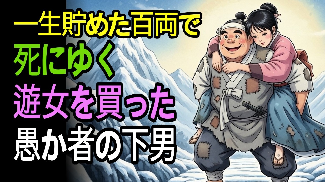 #感動 #泣ける話 #昔話 #江戸時代.. 一生貯めた百両で 死にゆく 死にゆく 愚か者の下男 . 世間で最も卑しいと言われた愚か者の下男が、江戸から追われてきた遊女を、一生かけて貯めた百両で...