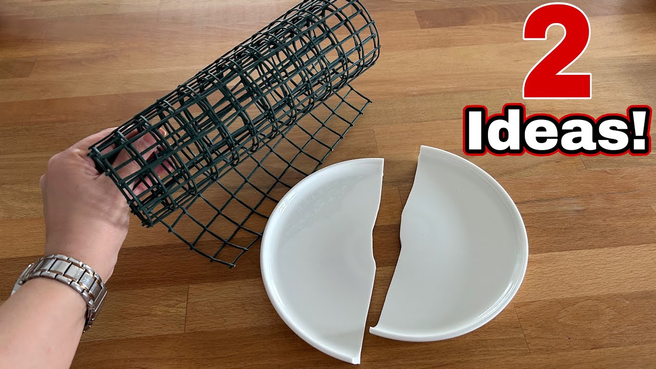 2 Super DIY Ideas with Broken Plate and Garden Wire! Recycle!