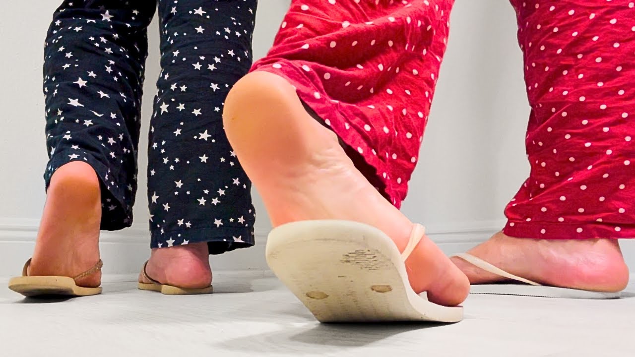 Double Flops 3 | flip-flop 🩴 ASMR feet tapping in pajamas!