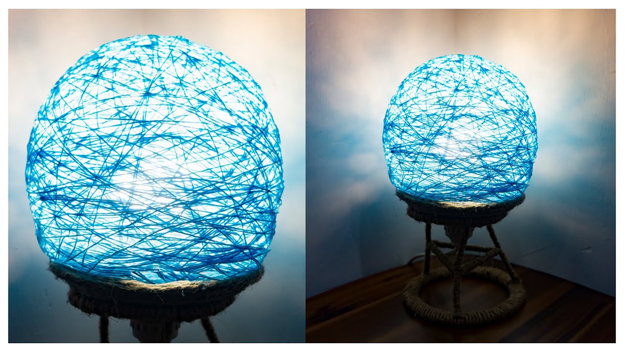 DIY - How to make a Lampshade, Lanterns with Yarn and Balloons - DIY Room Decor - Yarn Crafts