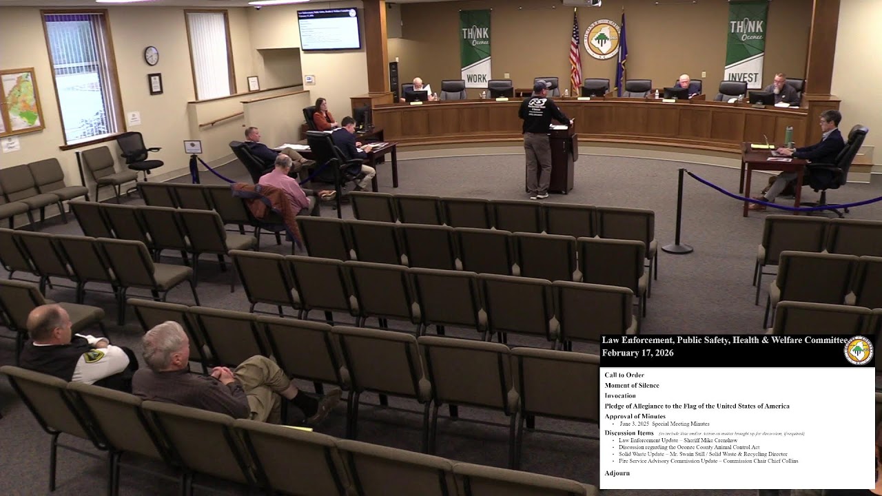 Law Enforcement, Public Safety, Health and Welfare Committee meeting February 17, 2026