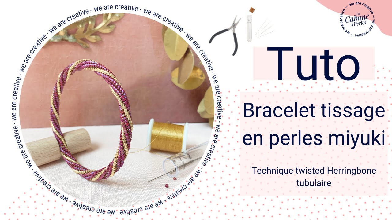 Bracelet tissage perles miyuki (technique twisted herringbone tubulaire) #13