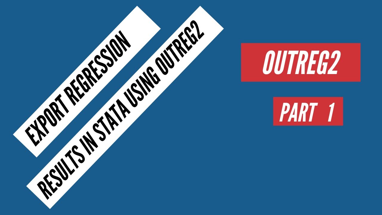 How to export regression results in Stata using Outreg2 | Outreg2 in Stata