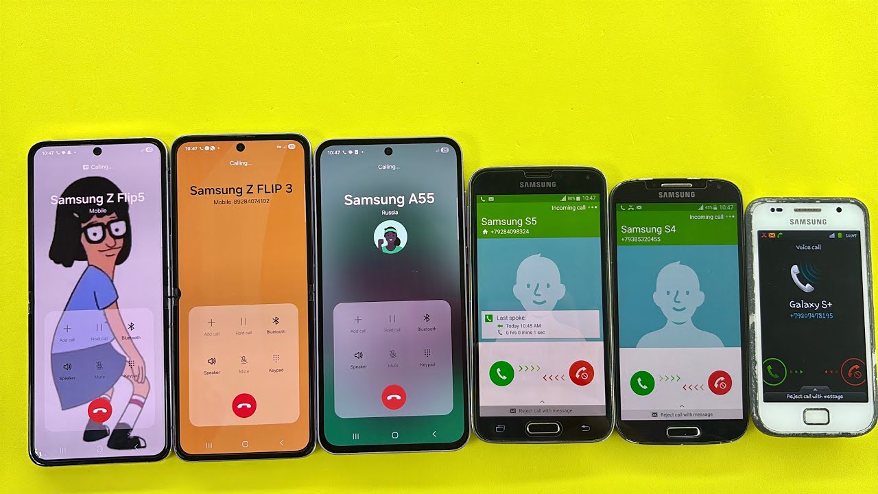 Outgoing Call Samsung Z Flip 5, Z Flip 3 Galaxy A55 | Incoming Call Galaxy S5, Galaxy S4, S Plus 