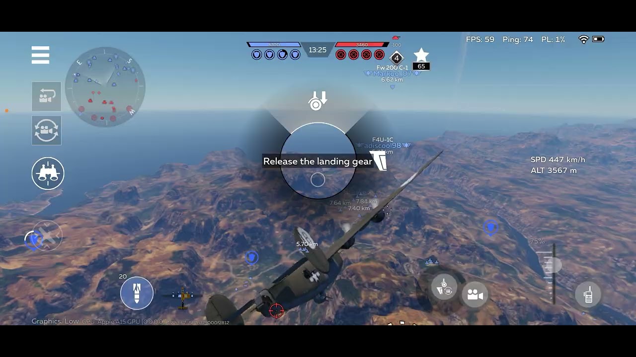 Playing a air battle