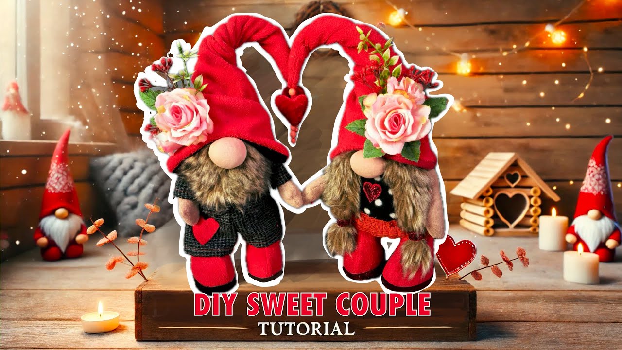 Scandinavian gnomes in love. DIY. Pattern gnomes .