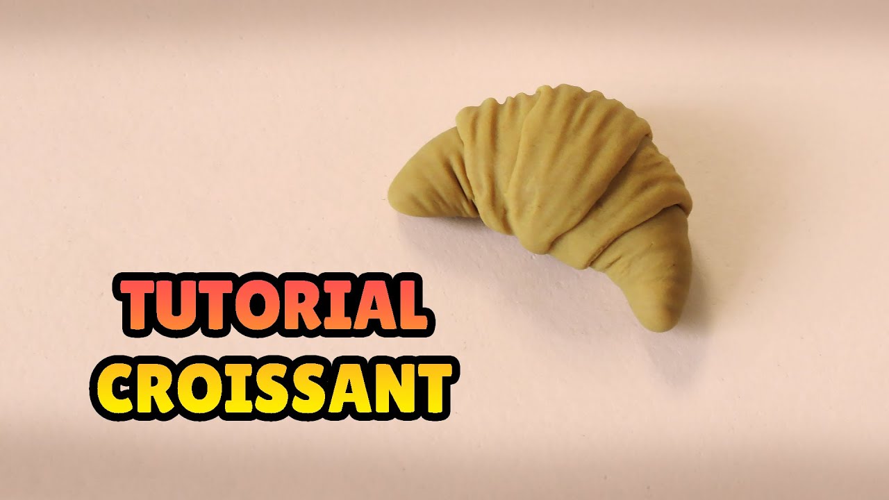🔴 FAÇA um CROISSANT Miniatura - Tutorial Fácil Biscuit, Pasta Americana, Clay ou Plastilina - DIY