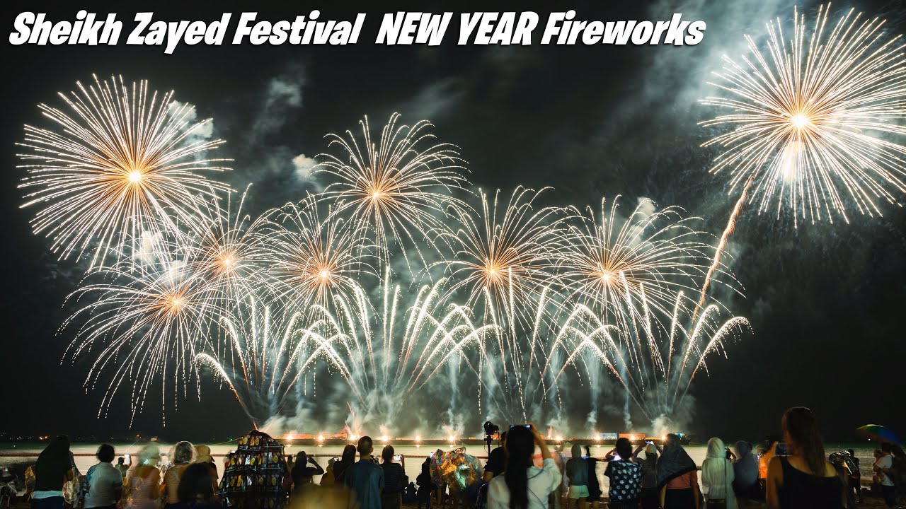 New Year Fireworks and Drone Show in Abu Dhabi Sheikh Zayed Festival #dubai