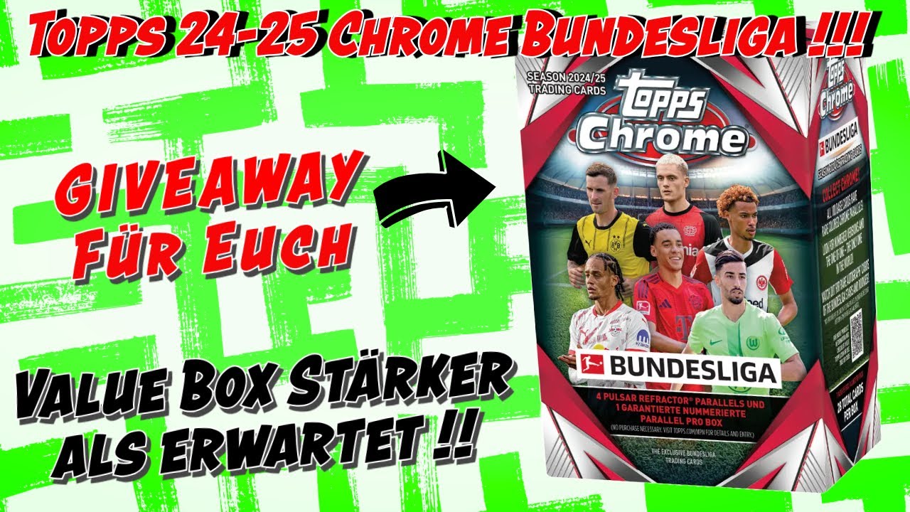 2024/25 Topps Chrome Bundesliga VALUE Box 🔥 Low Numbered Hit + Pulsar Parallels!