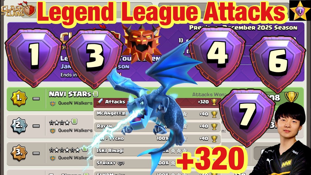 Legend League Attacks January Season Day20 E-DRAG TOTEM With Army Link