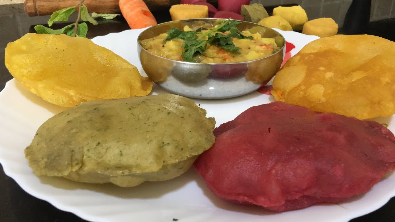 Multi-Color Poori with Natural Food Colors | Kids Recipes