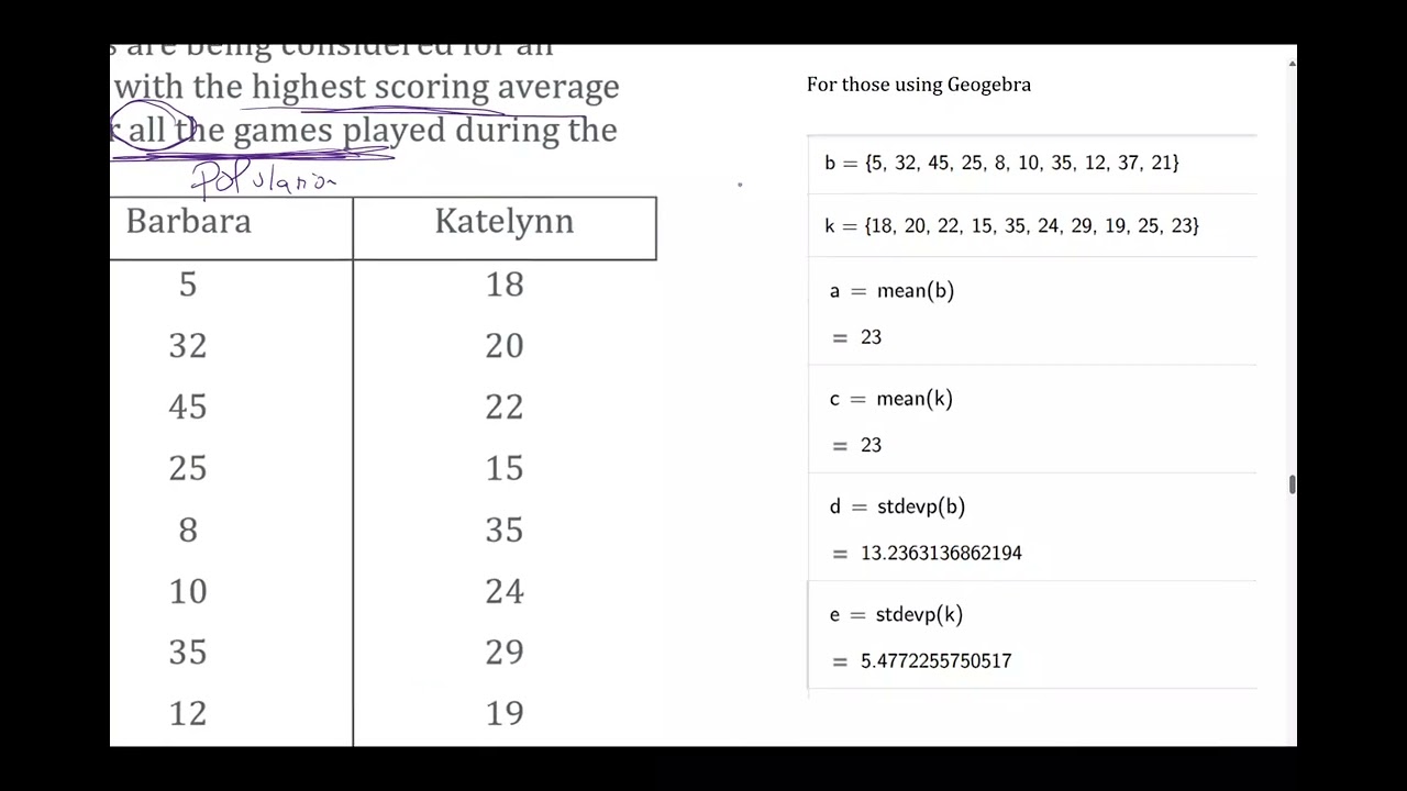 3.12-Using the standard deviation to compare two sets with the same variable