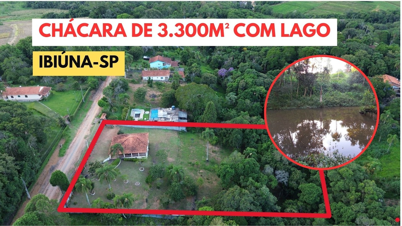 REF.1082-VENDO CHÁCARA DE 3300M² COM LAGO EM IBIÚNA-SP