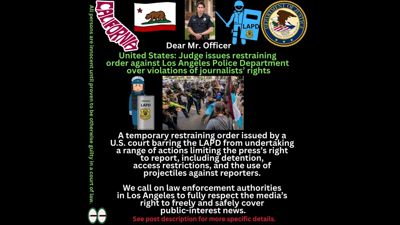 Restraining order issued to LAPD over violations of journalist's rights 