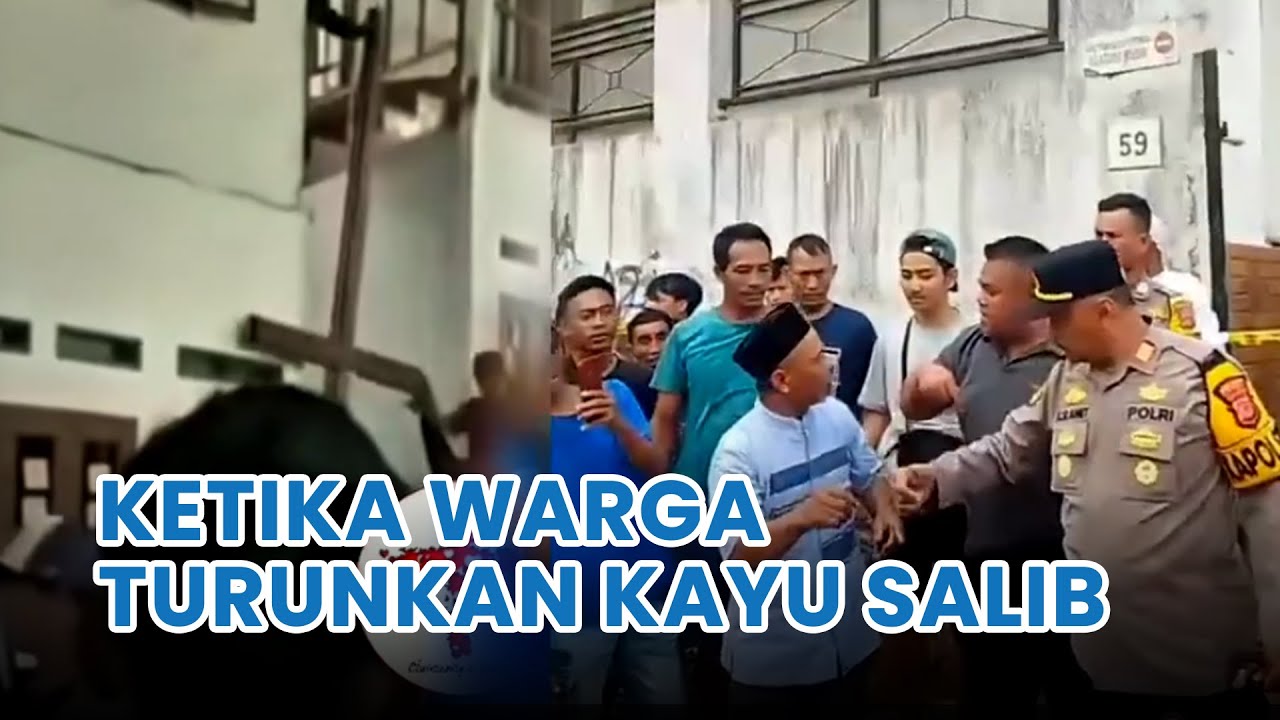 Warga Turunkan Kayu Salib dan Dipakai Merusak Jendela di Sukabumi