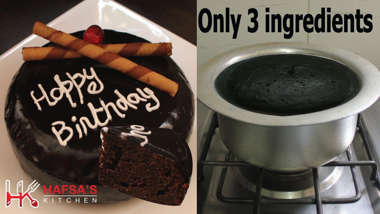 Lock-Down Birthday Cake | 3 ingredient Chocolate Cake | Hafsas Kitchen