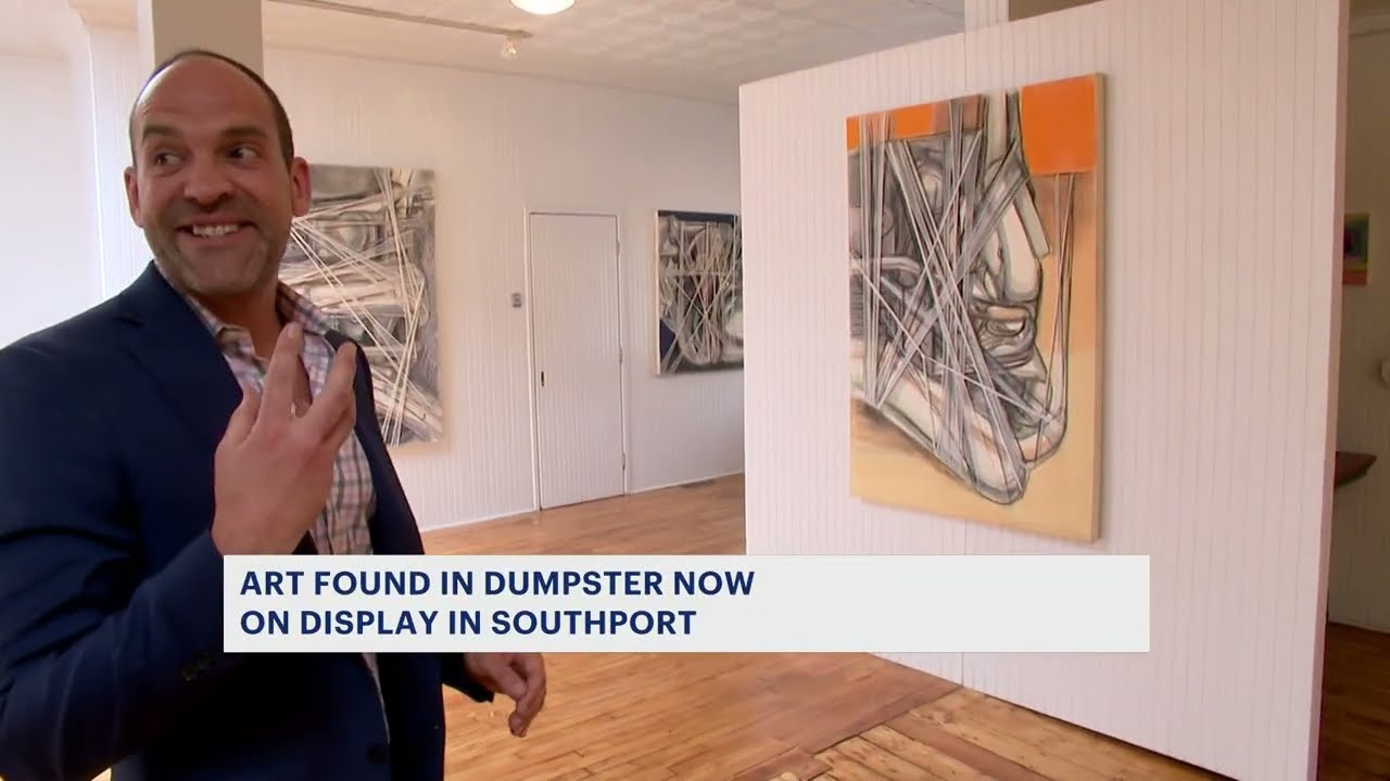 Artwork found in Watertown dumpster now on display in Southport