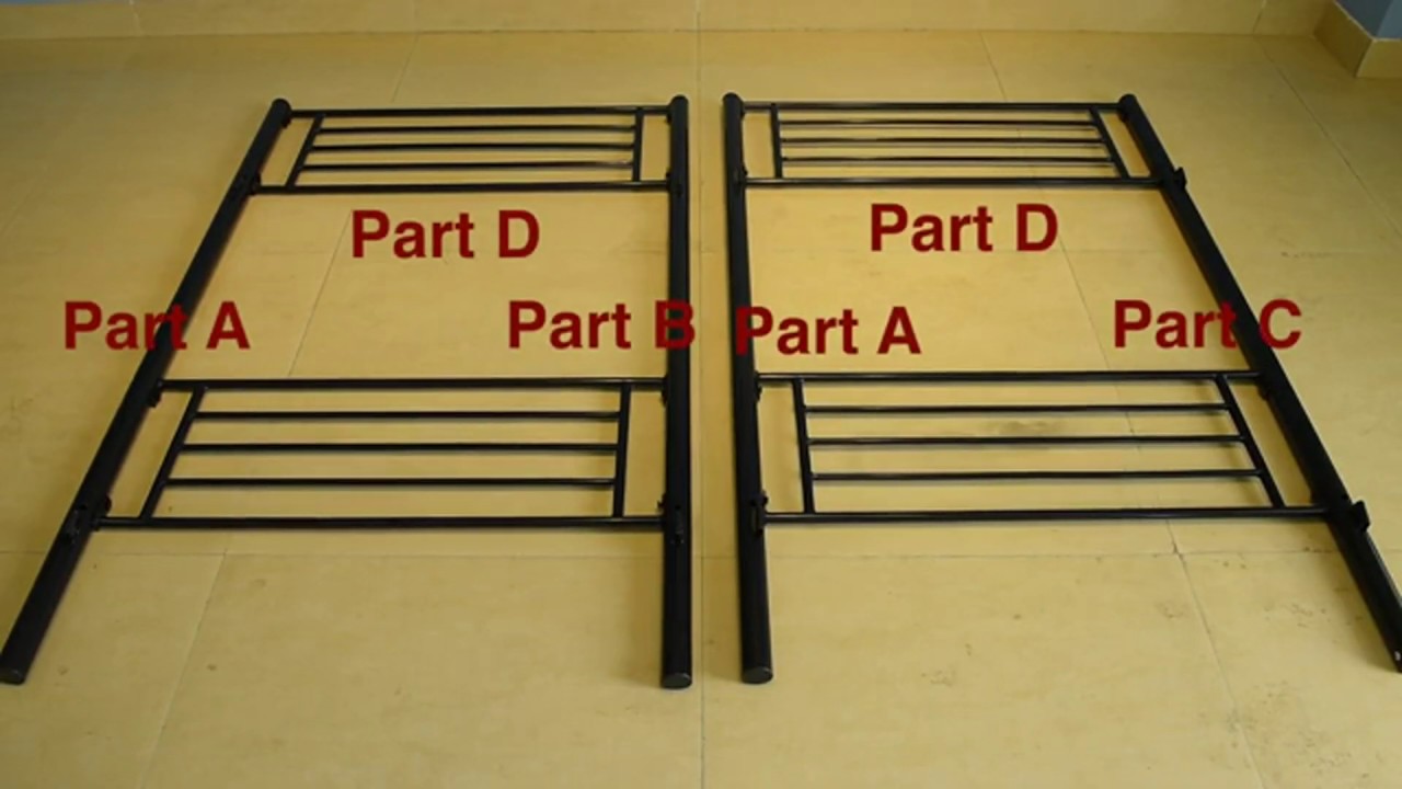 JURMERRY Bunk Bed Metal Frame Twin Over Twin with Slat & Ladder Hevay Duty Steel Bed Frame