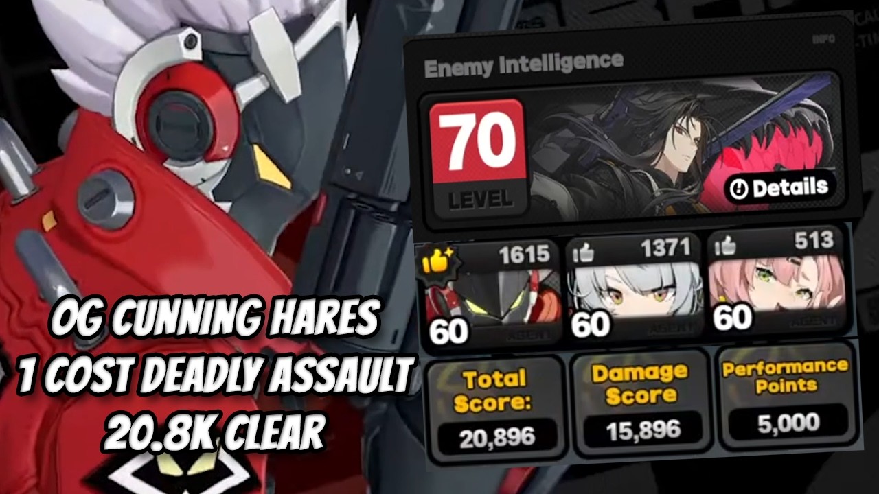 We Managed To Get 20K Clear Once Again With The Cunning Hares. 20.8K Deadly Assault Clear ZZZ 2.6