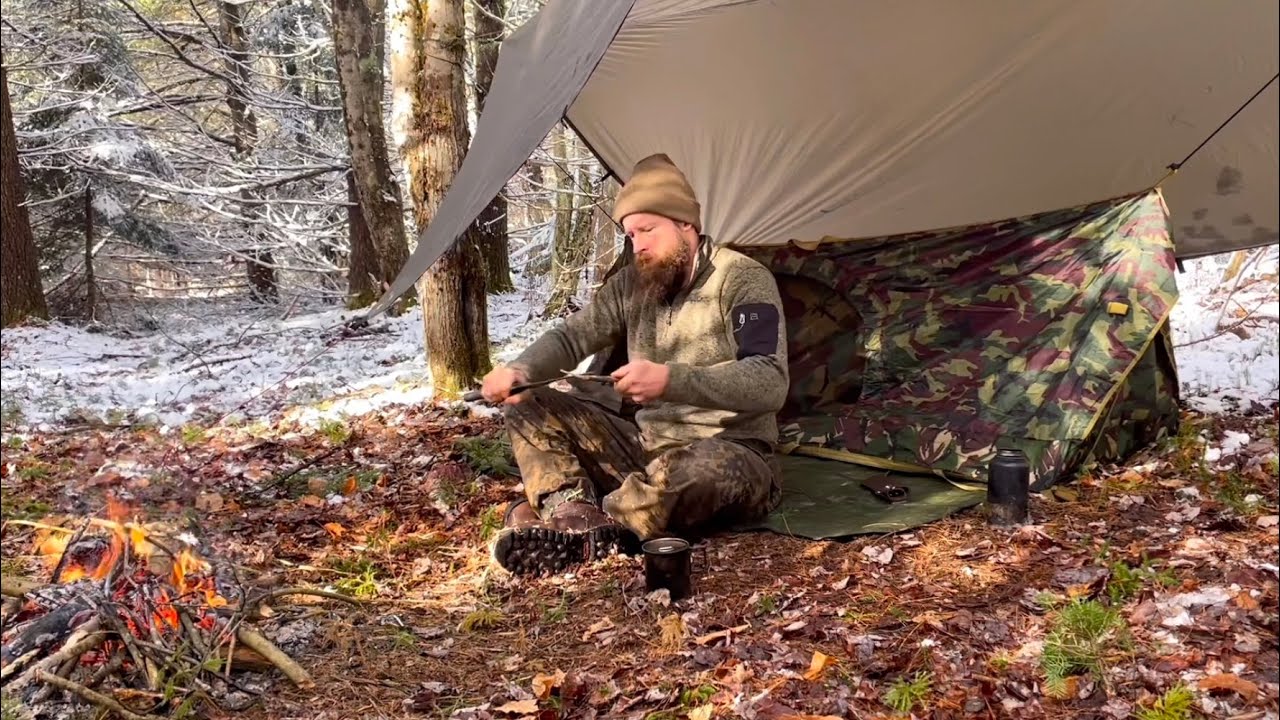 Winter Camping, Russian Tent Hammock, Mountaineering backpack, Jerven Fjellduken, Steak