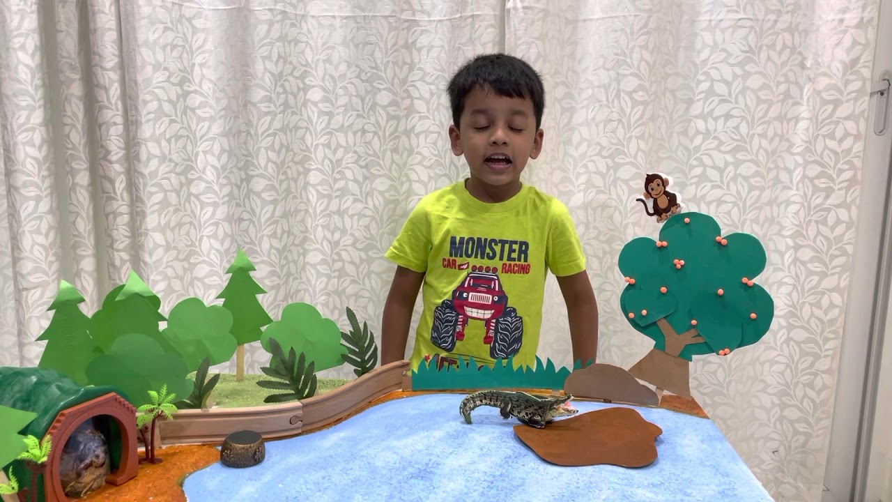 Moral Stories: The Monkey and The Crocodile Story/  Story Telling Competition/ Aryan's Story Time