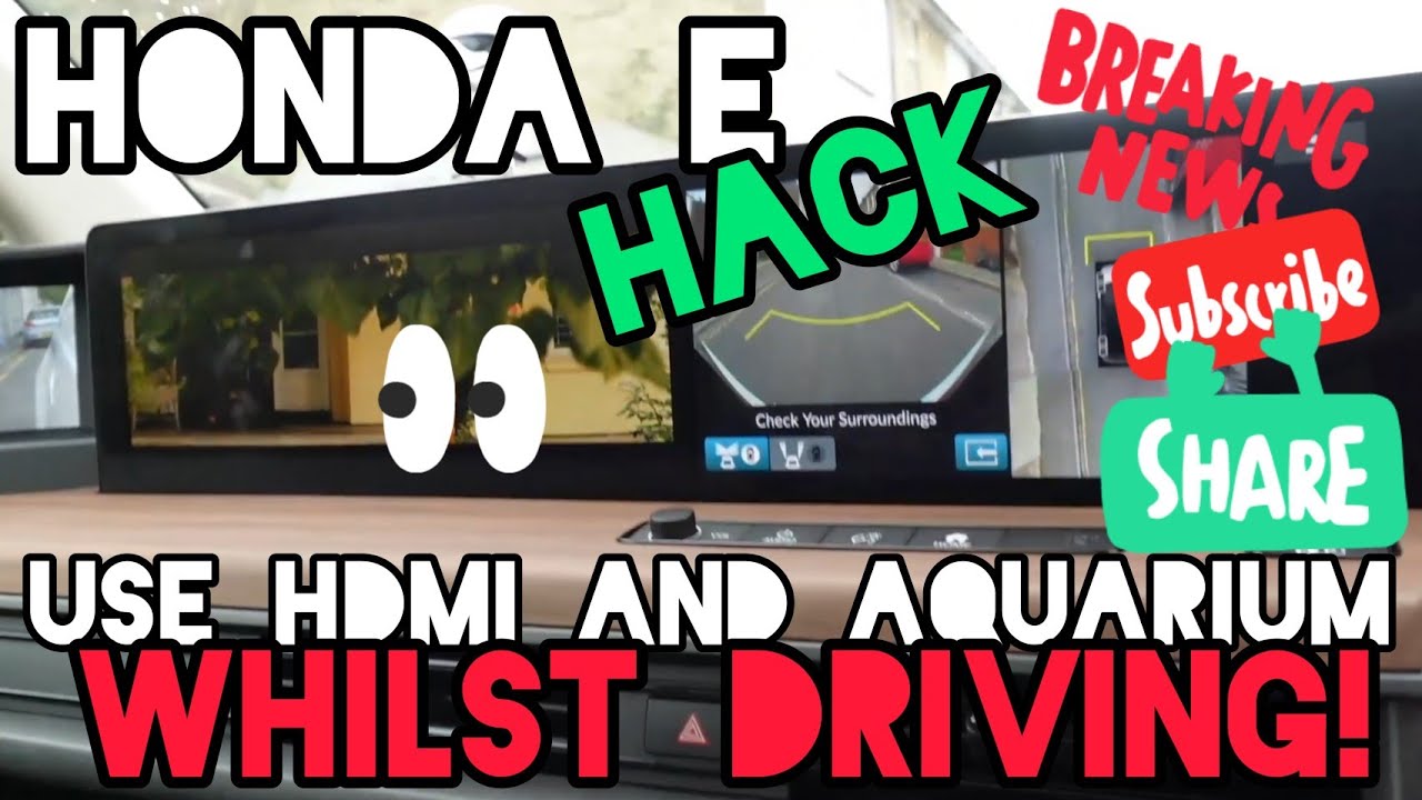 Honda E Tutorial: How to use HDMI / Aquarium Whilst Driving