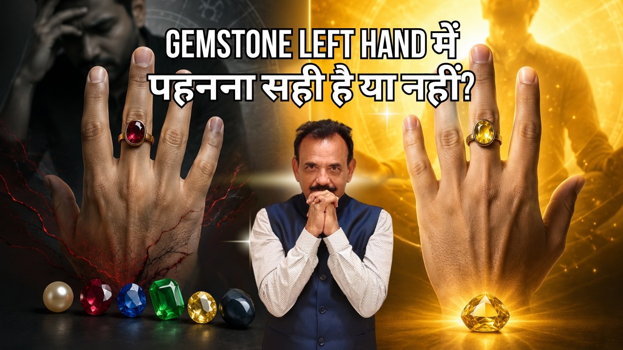 can we wear gemstone on left hand? gems stone  left hand or right hand - vedic astrology Video 1028