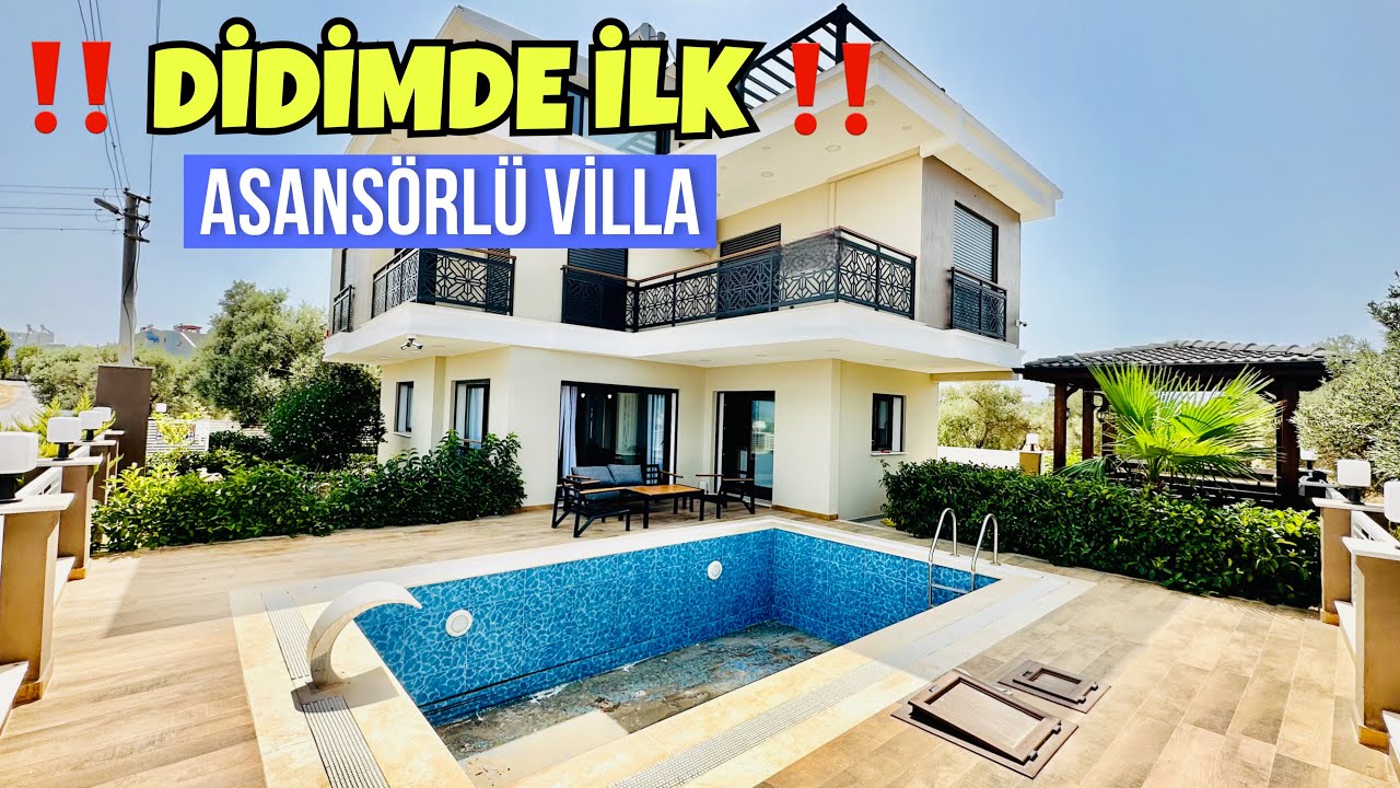 DİDİM’de İLKLERİ YAŞIYORUZ ! ASANSÖRLÜ DENİZ MANZARALI HAVUZLU LÜKS VİLLA
