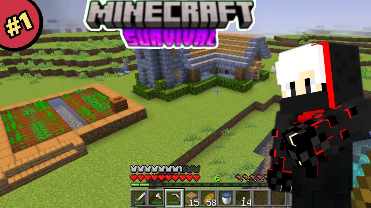 I make full iron armour and an Ultimate survival base in Minecraft Survival EP 1 [Hindi]