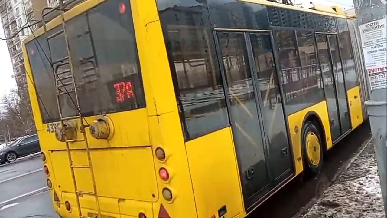 Киевский троллейбус Богдан T901.10 номер 37А бортовой номер 4335 запись полного маршрута.