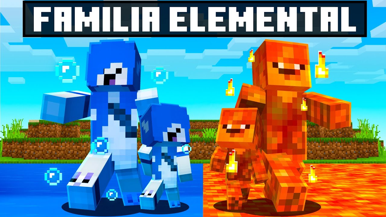 Tendo uma Familia Elemental no Minecraft (elementos minecraft)